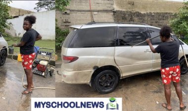 Meet Promise Ekpong, Final Year Female Student Who Washes Cars To earn a Living due to ASUU Strike