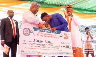 NOUN student Jahaziel Uko won N750k after beating 468 others to emerge second at Akwa Ibom essay writing competition,