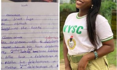 Corps member shares her student's hilarious answers to a classwork