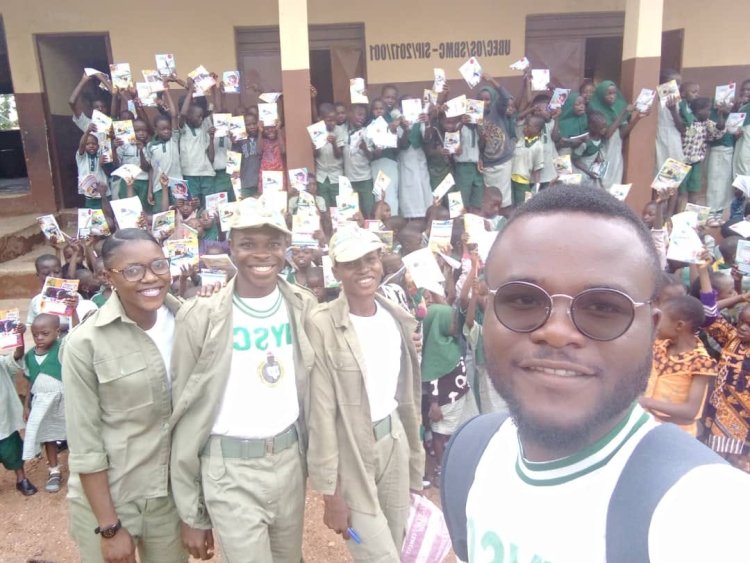 NYSC Corps members donate writing materials to LA Primary School students