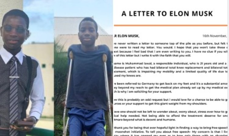 21-year-old Nigerian student writes letter to Elon Musk, seeks medical assistance
