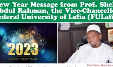 FULafia VC Prof. Shehu Rahman New Year Message 2023