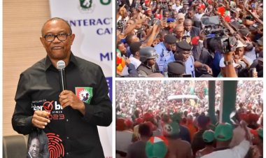 Peter Obi storms UNN as over 10,000 Nigerian Students welcome LP Presidential candidate Cheerfully (VIDEO)