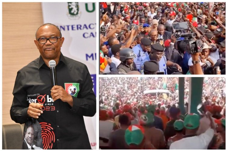 Peter Obi storms UNN as over 10,000 Nigerian Students welcome LP Presidential candidate Cheerfully (VIDEO)