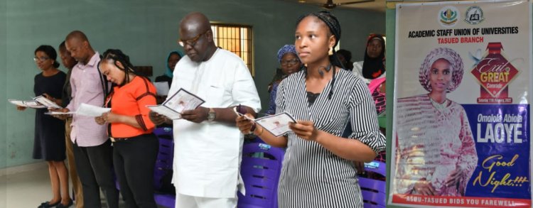 ASUU TASUED Branch holds commendation Service For Late, Librarian Mrs. Omolola Abiola Laoye