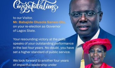 LASU Congratulates Babajide Sanwo-Olu on his re-election as Governor of Lagos State