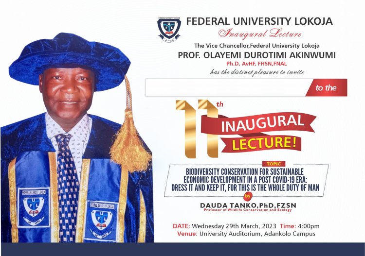 FULOKOJA Holds 11th Inaugural Lecture, topic Biodiversity Conservation For Sustainable Economic Development In A Post COVID-19 Era