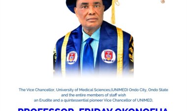UNIMED Wishes pioneer Vice-Chancellor Friday Okonofua a happy and prosperous birthday