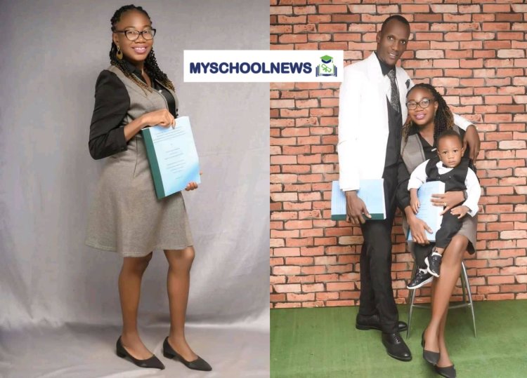 Man, Wife Bag Doctorate Degree Same Day at University of Nigeria 5 years after marrying and giving birth to a son