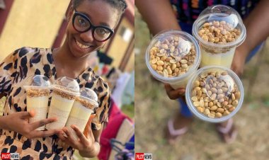 400 level ABSU student Maureen Emenike rescues Nigerians with Garri parfait she calls Garfait