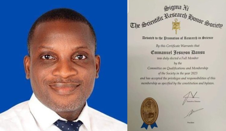 FUTA Lecturer, Emmanuel Dansu Inducted Into Scientific Research Society