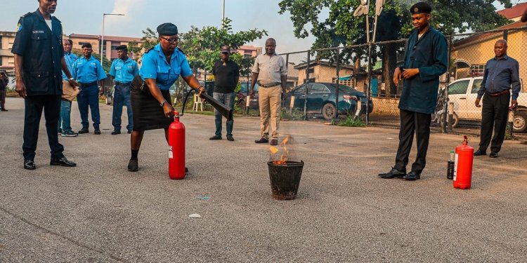 UNILAG Fire Service Drills Security Unit On Fire Safety
