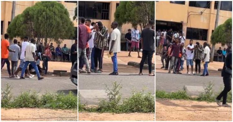 Male Student Bruised By Classmate or Covering Book During Exam At FEDPOLY Nekede