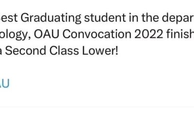 Top Graduating Geology Student Bags Second Class Lower at Obafemi Awolowo University