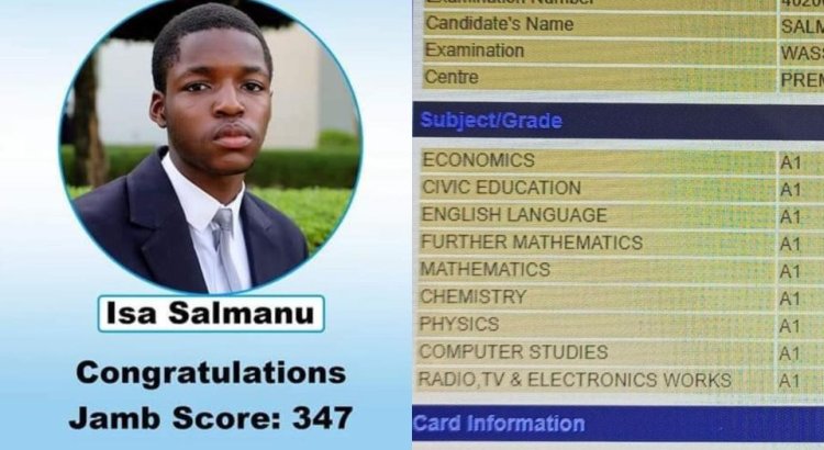 Nigeria Brilliant Boy Scores A1 In All His WAEC Nine Subjects