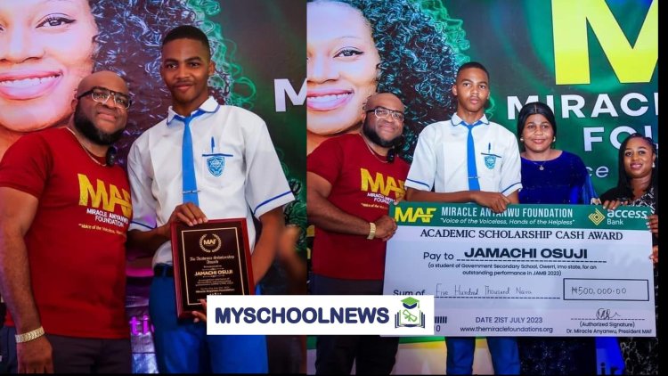 Miracle Anyanwu Foundation Awards 5-Year University Scholarship to Top JAMB Scorer in Imo State