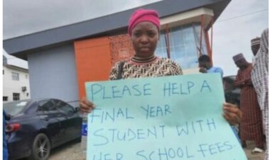 UNILAG student spotted begging alms for N225,000 fees in Gbagada