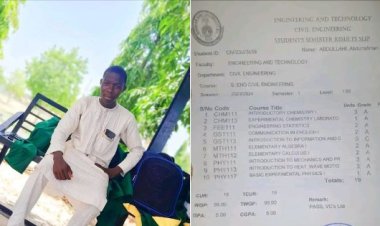 First-Year Student Abdullahi Abdurrahman Sunusi Excels with a Perfect 5.00 GPA at Nigerian Army University Biu
