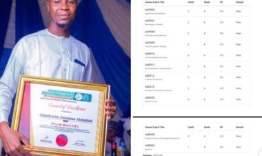 Abdulkarim Abdullahi Shines Bright: Top Graduating Student with CGPA 4.89 in Animal Production at ATBU