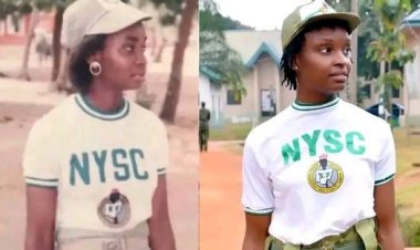 Meet Valerie Usigbe shared photo showing her mum in NYSC khaki 3 decades ago and herself many years later.