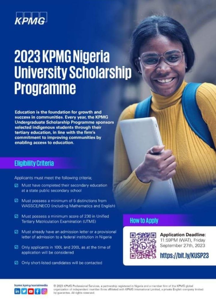 2023 KPMG Nigeria University Scholarship Programme For LASUites