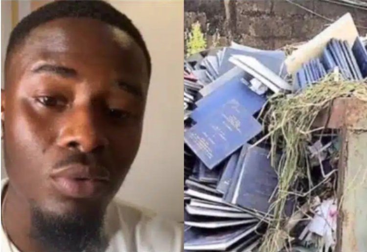 "I Spent N300k" – Man Expresses Frustration as His Final Year Project Work Ends Up in Trash Bin