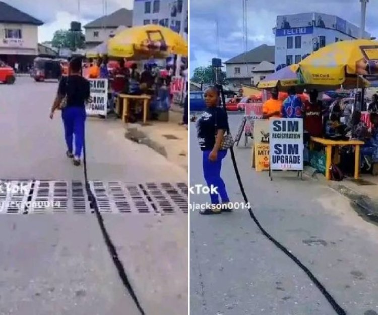 The Braid Queen of Oku Street: University of Uyo's Faculty of Education Student Turns Heads with Remarkably Long Braid