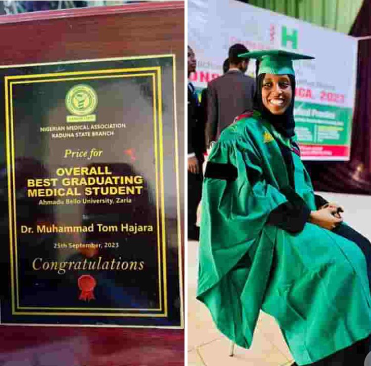 Overall Best Graduating Medical Student of the U14 MD ABU Zaria Dr Muhammad Hajara backed 12 award