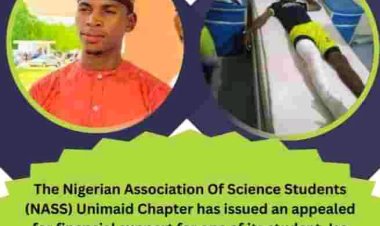 UNIMAID National Association of Science Students Calls for Support in Fellow Student's Recovery