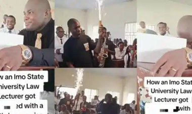 Law Lecturer Moved to Tears as Students Surprise Him with Birthday Celebration in Class