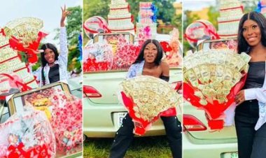 "You Don Set Boundaries" as Nigerian student Receives Huge Dollar Gift on Her Sign out Day