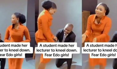 From lecturer to baby – Edo Lecturer kneels down to propose to his female student