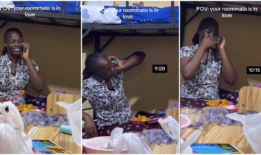 "Wetin Be This?" Student Records Roommate's Amusing Behavior During Late-Night Love Call