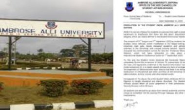 Ambrose Alli University Authorities Set To Rusticate 16 Students' Union Leaders For Protesting Against Tuition Fee Hike