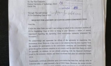 FUTA Graduating Class of '21 Addresses Concerns Over Exorbitant Convocation Ceremony Fees