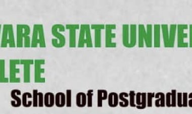 Kwara State University (KWASU) School of Postgraduate Studies Admission Form Is Out 2023/2024