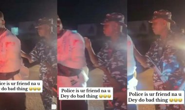 UNIBEN Graduate celebrates as Police officer signs on his white: “Police is your friend; na you dey do bad thing”