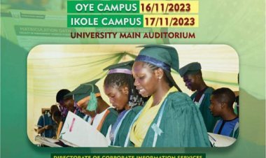 Federal university, Oye Ekiti Announces 2023/2024 Matriculation Ceremony Schedule.