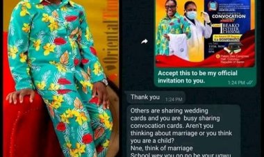 "Others Are Sharing Wedding Cards, and You Are Busy Sharing Convocation Cards” — Nigerian Lady Shares Message from Aunt After Sending Convocation Invitation