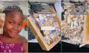Lady Finally Breaks Her Piggy Bank after Final Year, Flaunts Cash