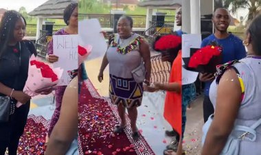 Nigerian mother organizes party, celebrates son, daughter who just bagged degrees in Medicine
