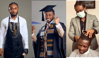 Young African Barber Kofi Tetteh bags masters degree in Communication, set to earn PhD