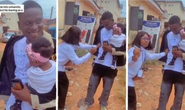 Nigerian Man Celebrates as He Graduates a Father After Entering University Single