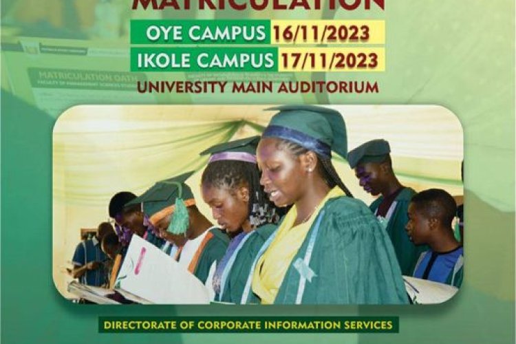 Federal university, Oye Ekiti Announces 2023/2024 Matriculation