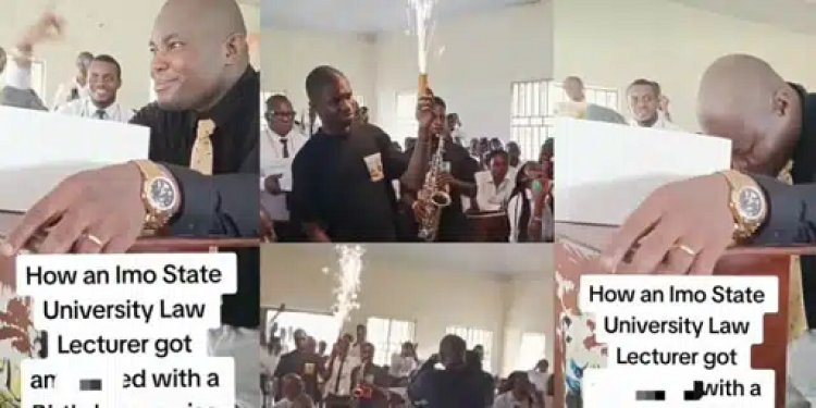 Law Lecturer Moved to Tears as Students Surprise Him with Birthday Celebration in Class