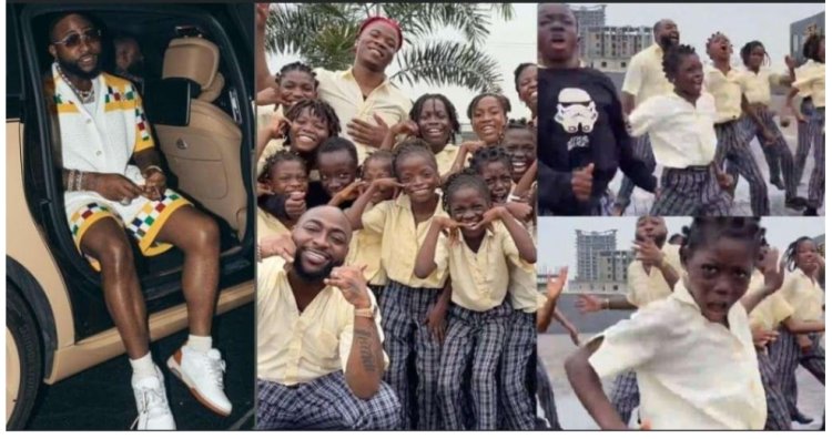 Davido wears School uniform, join young dancers as they display gestures with his hit song “Feel”