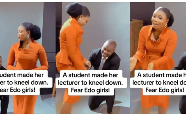 From lecturer to baby – Edo Lecturer kneels down to propose to his female student