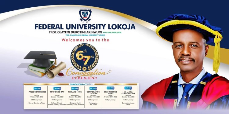Details of Activities for the 6th and 7th Combined Convocation Ceremony of the Federal University Lokoja (FUL)