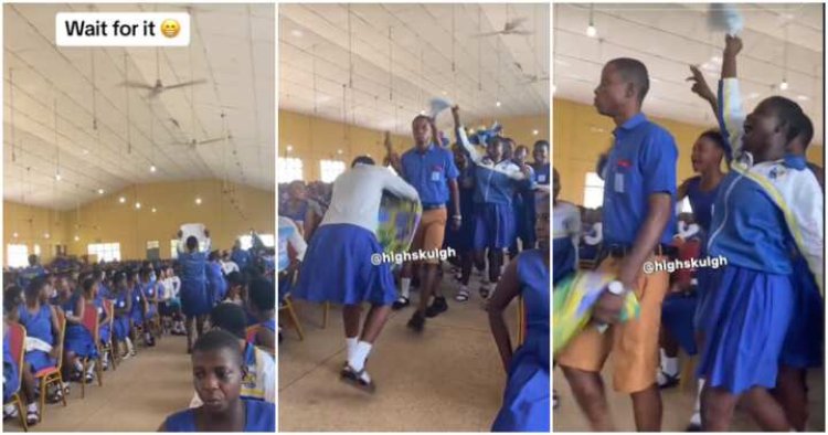 Senior Prefect Aspirant's Grand Entrance at School Election Got Female Students Cheering for Him