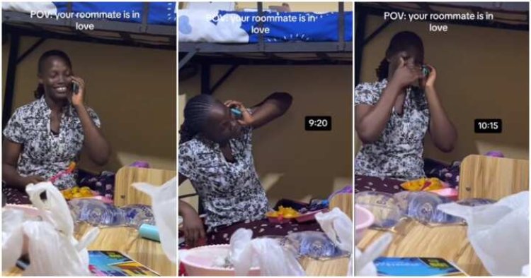 "Wetin Be This?" Student Records Roommate's Amusing Behavior During Late-Night Love Call